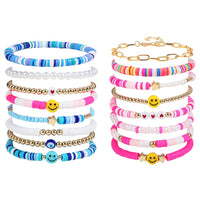 Preppy Bracelets Set Soft Clay Bohemian Layering Bracelets Jewelry for Her - Coolpeacock