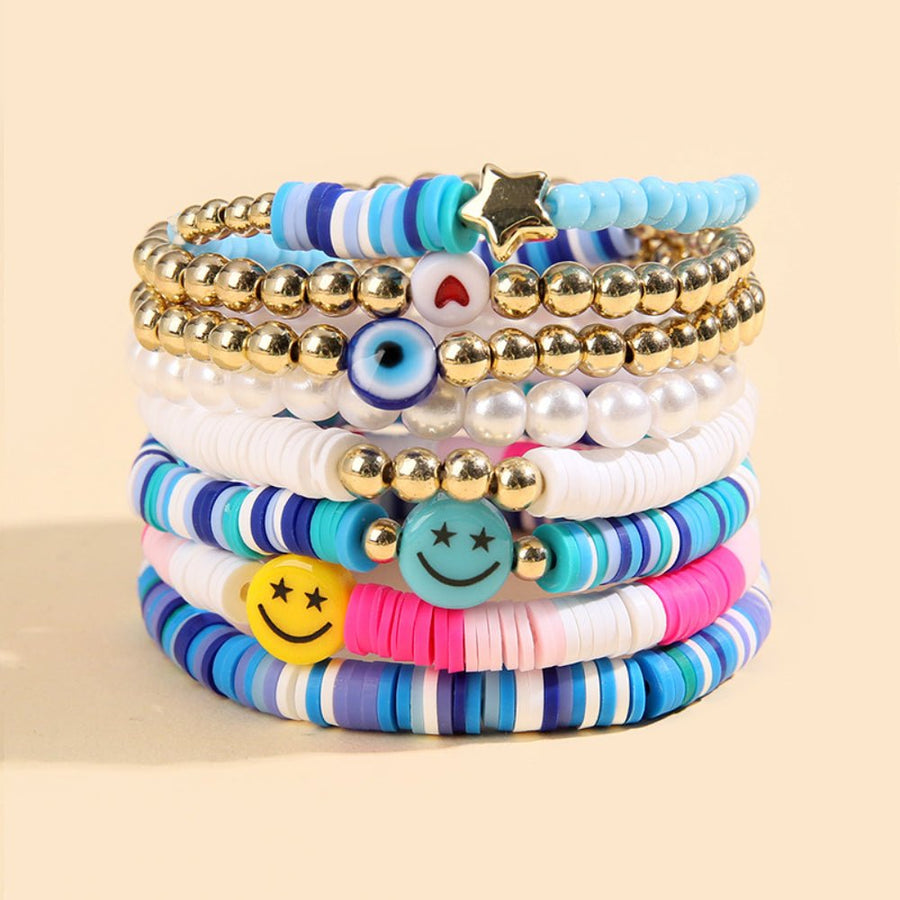 Preppy Bracelets Set Soft Clay Bohemian Layering Bracelets Jewelry for Her - Coolpeacock