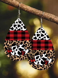 Printed PU Leather Dangle Earrings - Coolpeacock