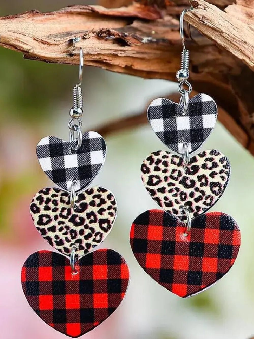 Printed PU Leather Dangle Earrings - Coolpeacock