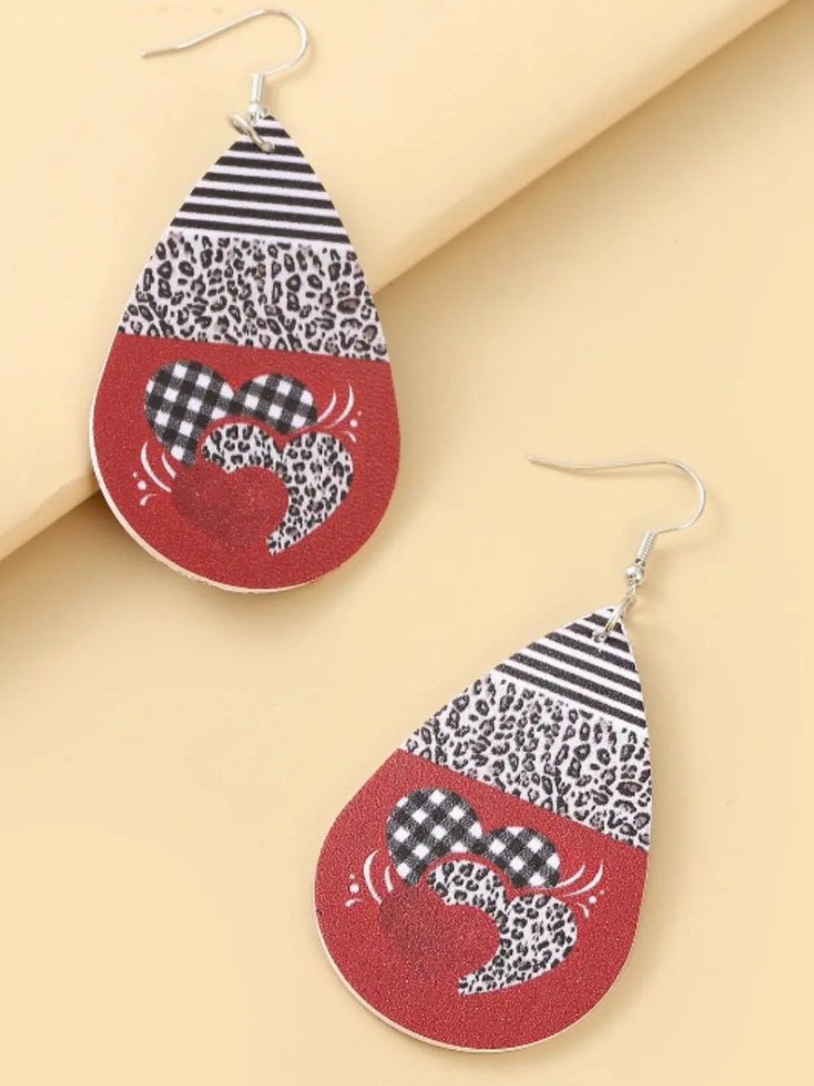Printed PU Leather Dangle Earrings - Coolpeacock