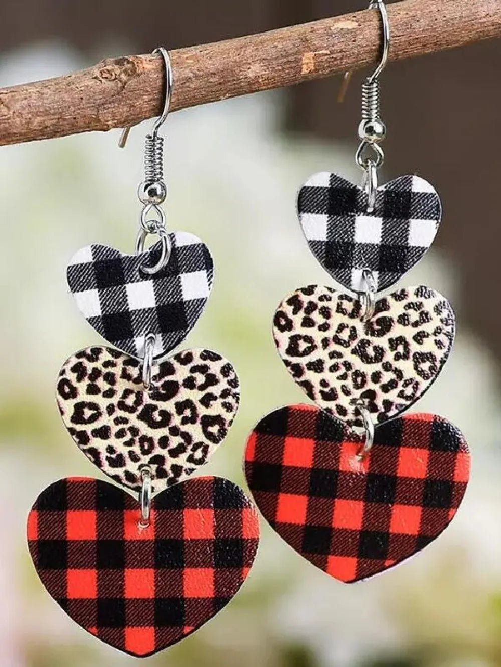 Printed PU Leather Dangle Earrings - Coolpeacock