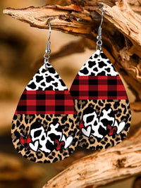 Printed PU Leather Dangle Earrings - Coolpeacock