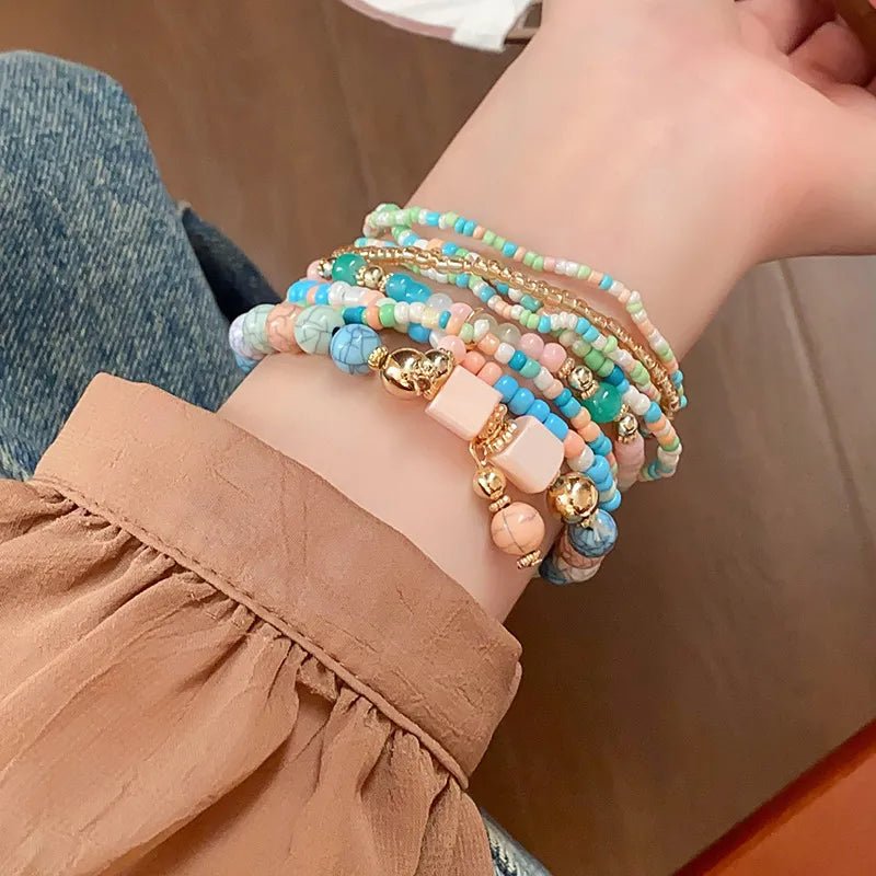 Resin Rice Bead Bracelet - Coolpeacock