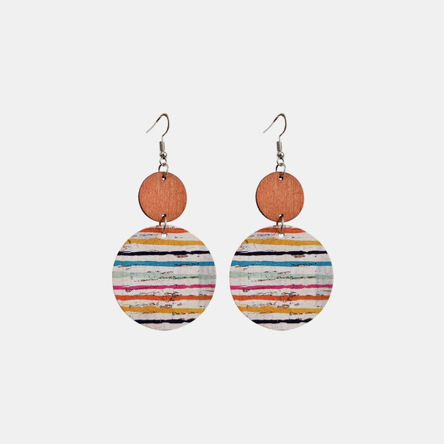 Round Shape Wooden Dangle Earrings - Coolpeacock