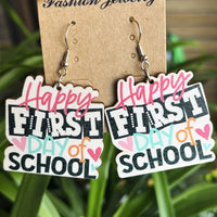 School Theme Wooden Dangle Earrings - Coolpeacock