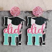 School Theme Wooden Dangle Earrings - Coolpeacock