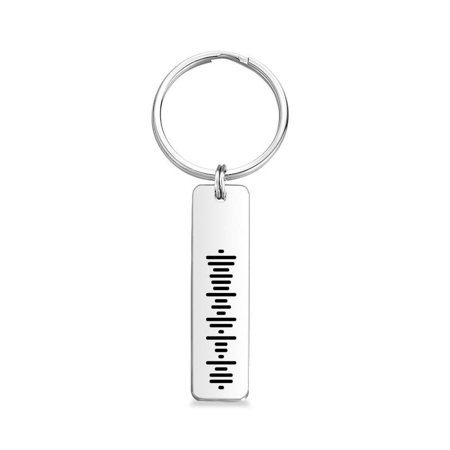 Single Side Engraved Stainless Steel Scannable Code Music Keychain - Coolpeacock