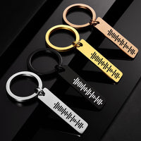 Single Side Engraved Stainless Steel Scannable Code Music Keychain - Coolpeacock
