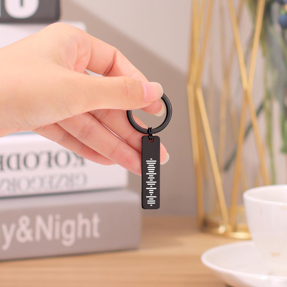 Single Side Engraved Stainless Steel Scannable Code Music Keychain - Coolpeacock