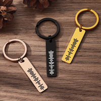 Single Side Engraved Stainless Steel Scannable Code Music Keychain - Coolpeacock