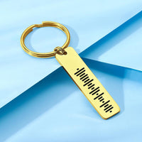 Single Side Engraved Stainless Steel Scannable Code Music Keychain - Coolpeacock