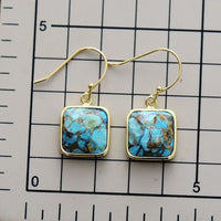 Square Copper Drop Earrings - Coolpeacock