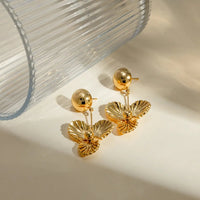Stainless Steel Flower Dangle Earrings - Coolpeacock
