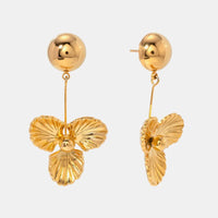 Stainless Steel Flower Dangle Earrings - Coolpeacock