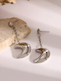 Stainless Steel Moon Dangle Earrings - Coolpeacock