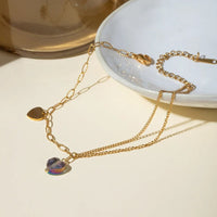 Stainless Steel Synthetic Crystal Heart Anklet Bracelet - Coolpeacock