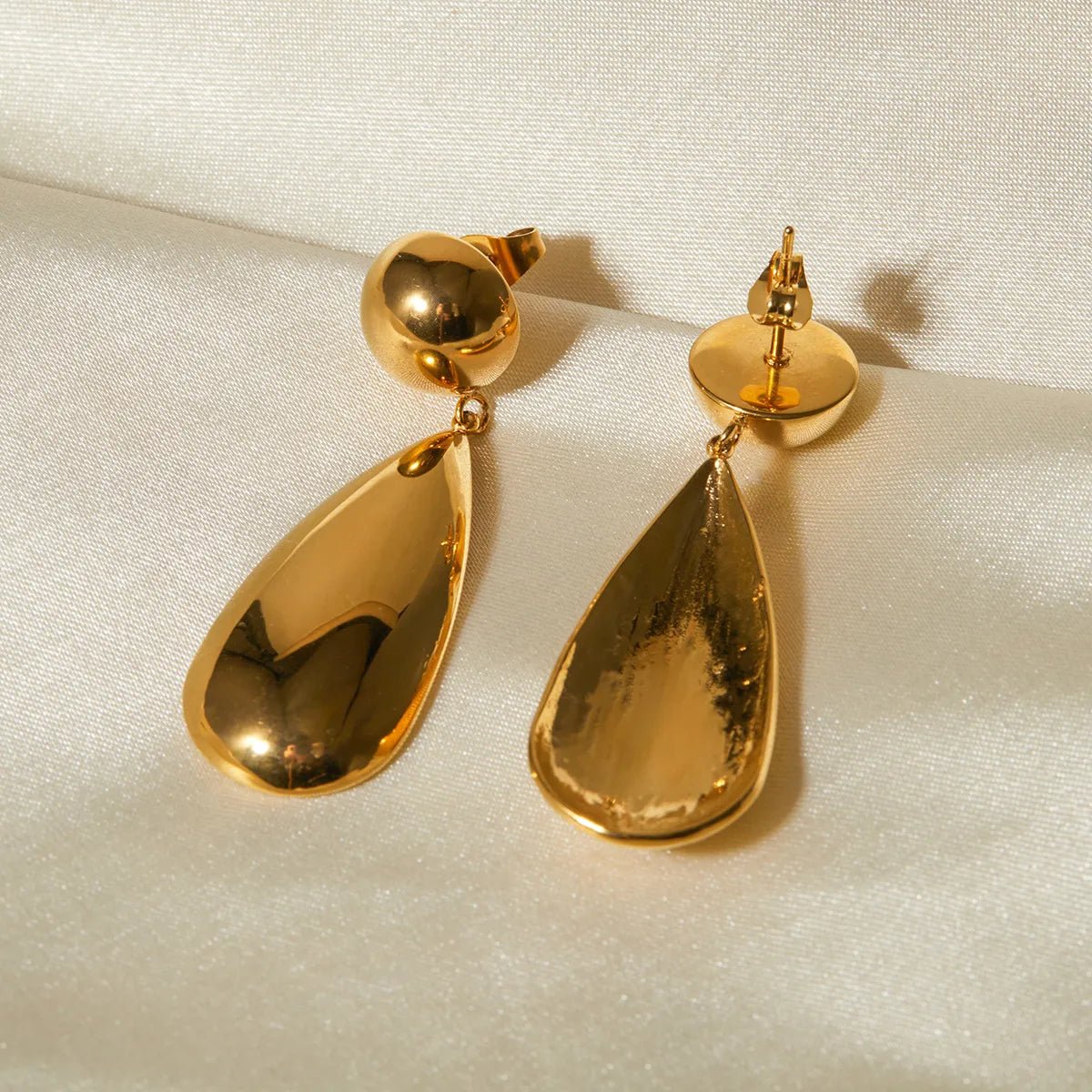 Stainless Steel Teardrop Dangle Earrings - Coolpeacock