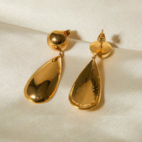 Stainless Steel Teardrop Dangle Earrings - Coolpeacock
