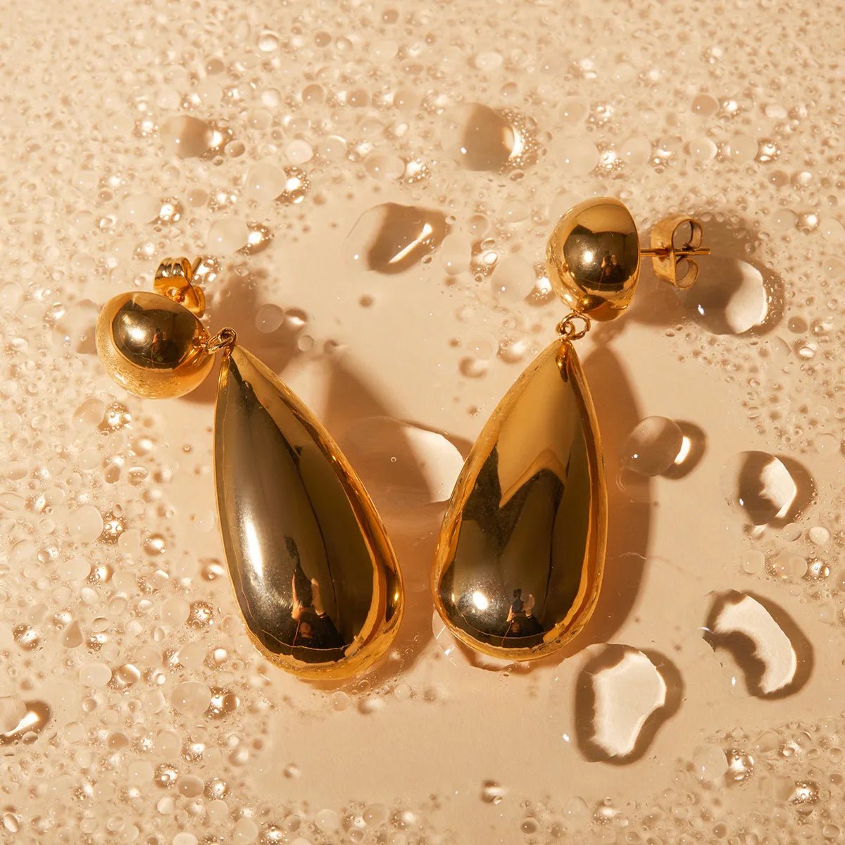 Stainless Steel Teardrop Dangle Earrings - Coolpeacock