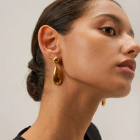 Stainless Steel Teardrop Dangle Earrings - Coolpeacock