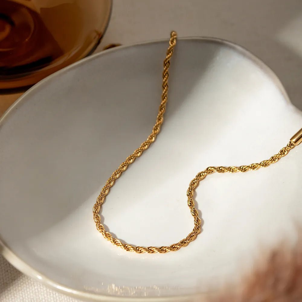 Stainless Steel Twist Chain Ankle Bracelet - Coolpeacock