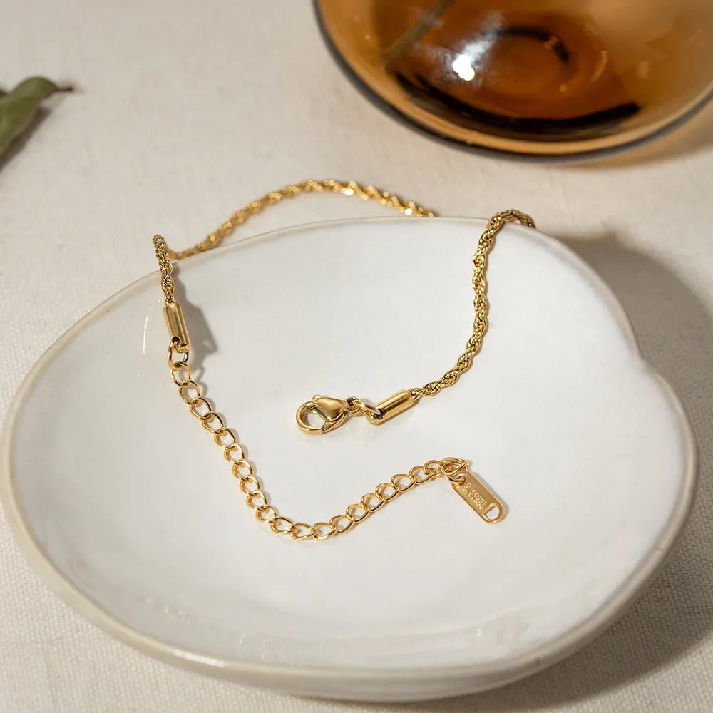 Stainless Steel Twist Chain Ankle Bracelet - Coolpeacock