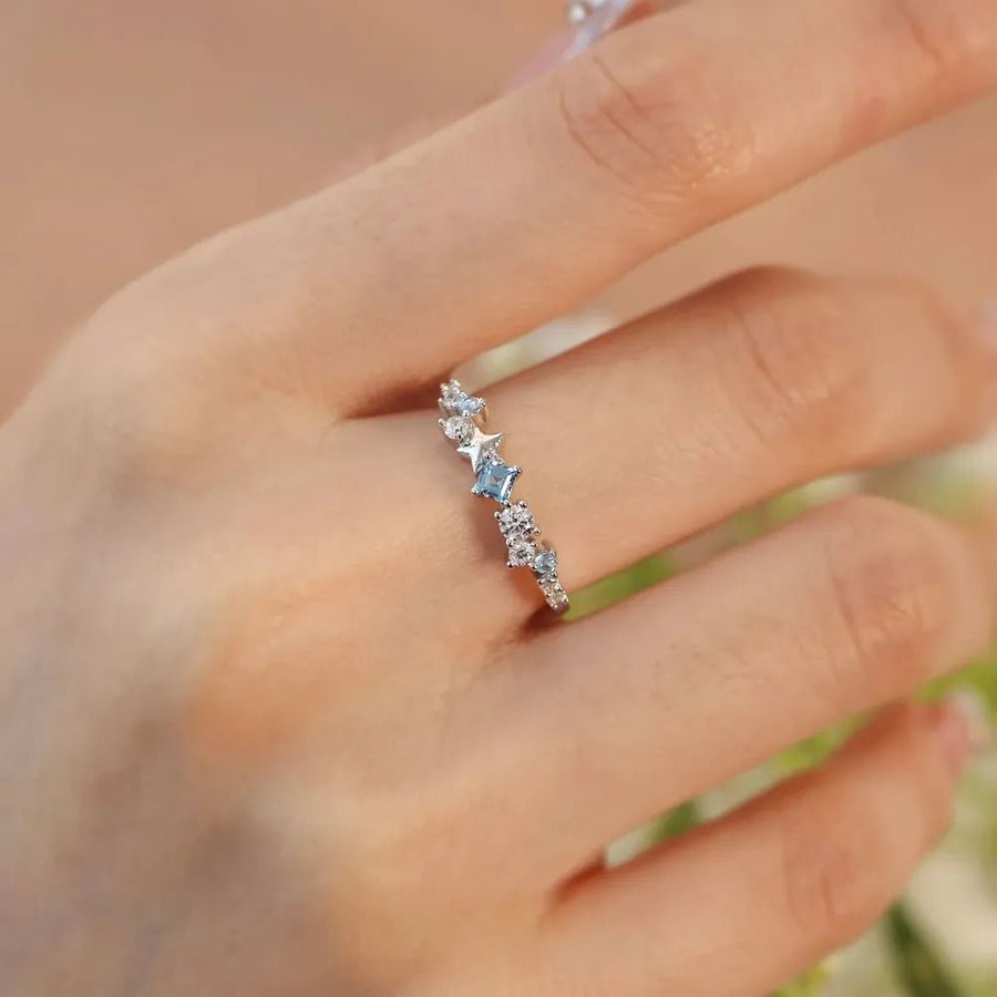 Star Inlaid Zircon Ring - Coolpeacock
