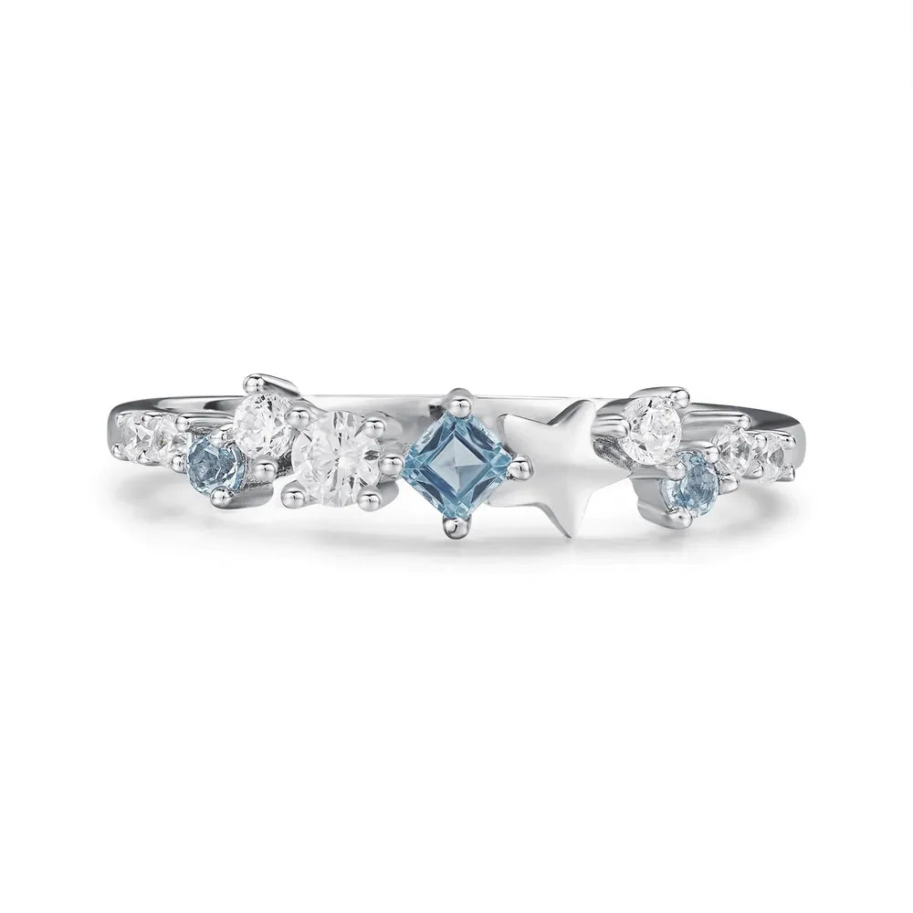 Star Inlaid Zircon Ring - Coolpeacock