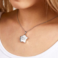 Star Locket Photo Necklace Personalized Engraved Memorial Picture Pendant Gift For Her - Coolpeacock