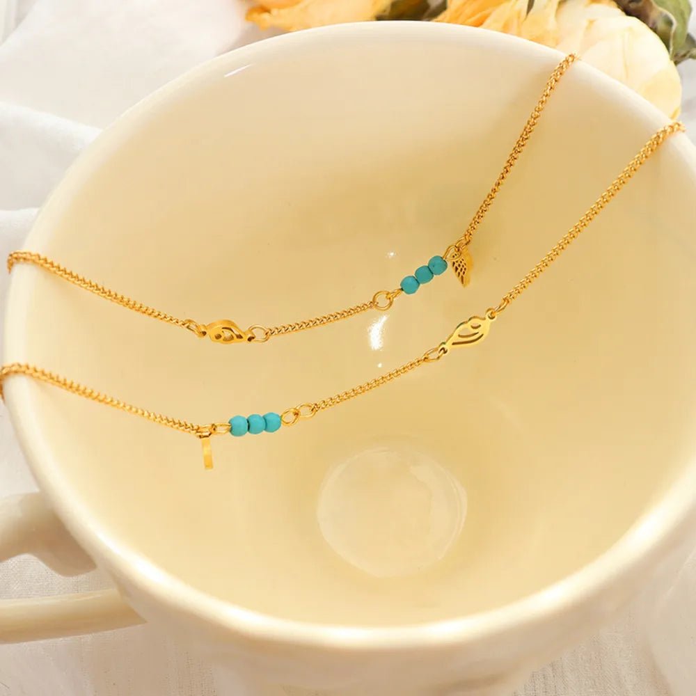 Titanium Steel Wing Shape Charm Anklet Bracelet - Coolpeacock
