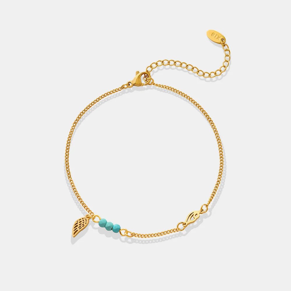 Titanium Steel Wing Shape Charm Anklet Bracelet - Coolpeacock
