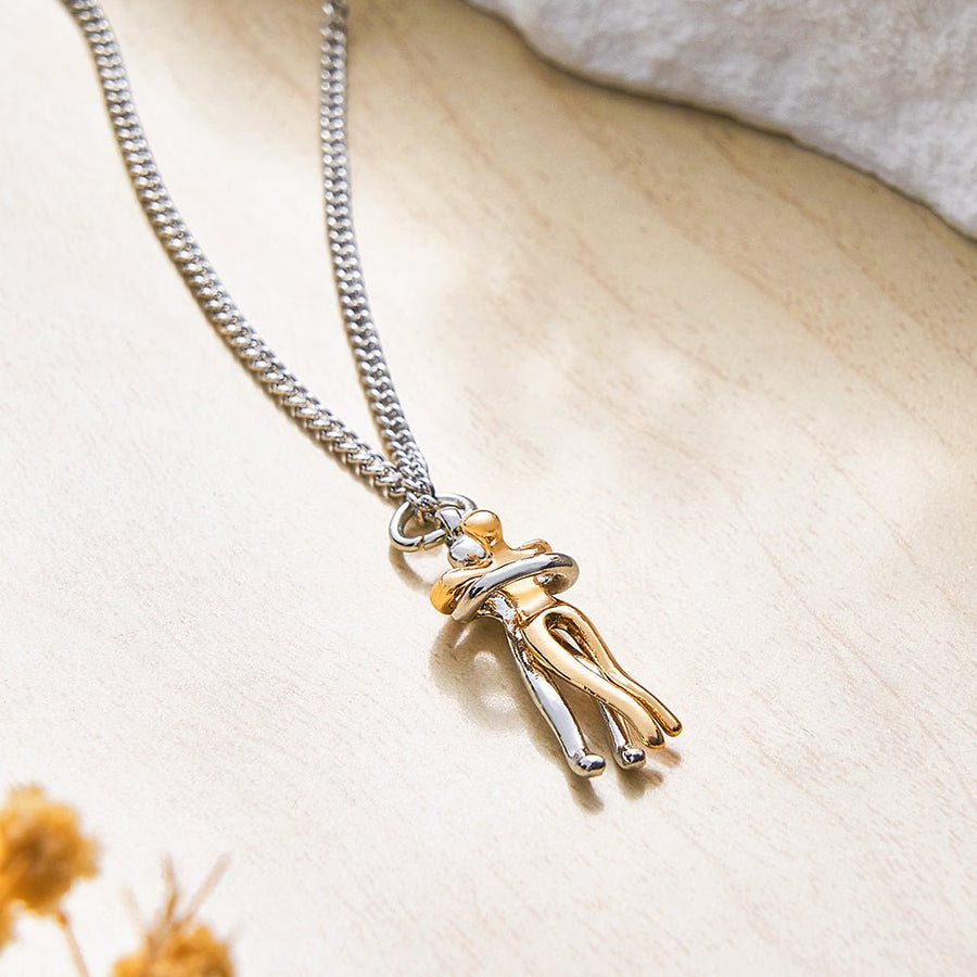 Trendy Hug Pendant Necklace for Women – Romantic Valentine's Day Jewelry Gift - Coolpeacock