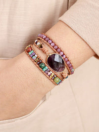Triple - Layer Amethyst Bracelet - Coolpeacock