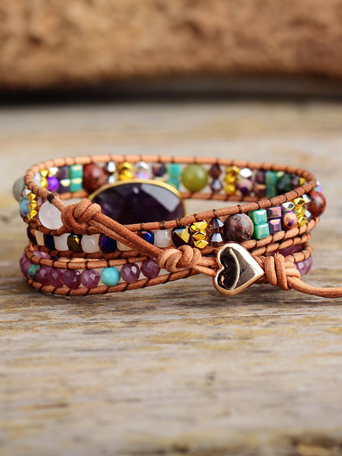 Triple - Layer Amethyst Bracelet - Coolpeacock