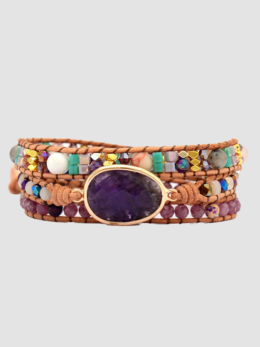 Triple - Layer Amethyst Bracelet - Coolpeacock