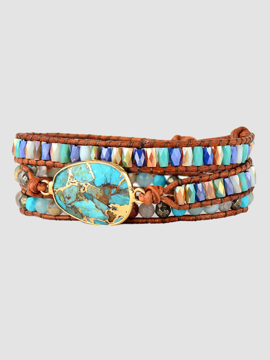 Triple - Layer Natural Stone Bracelet - Coolpeacock