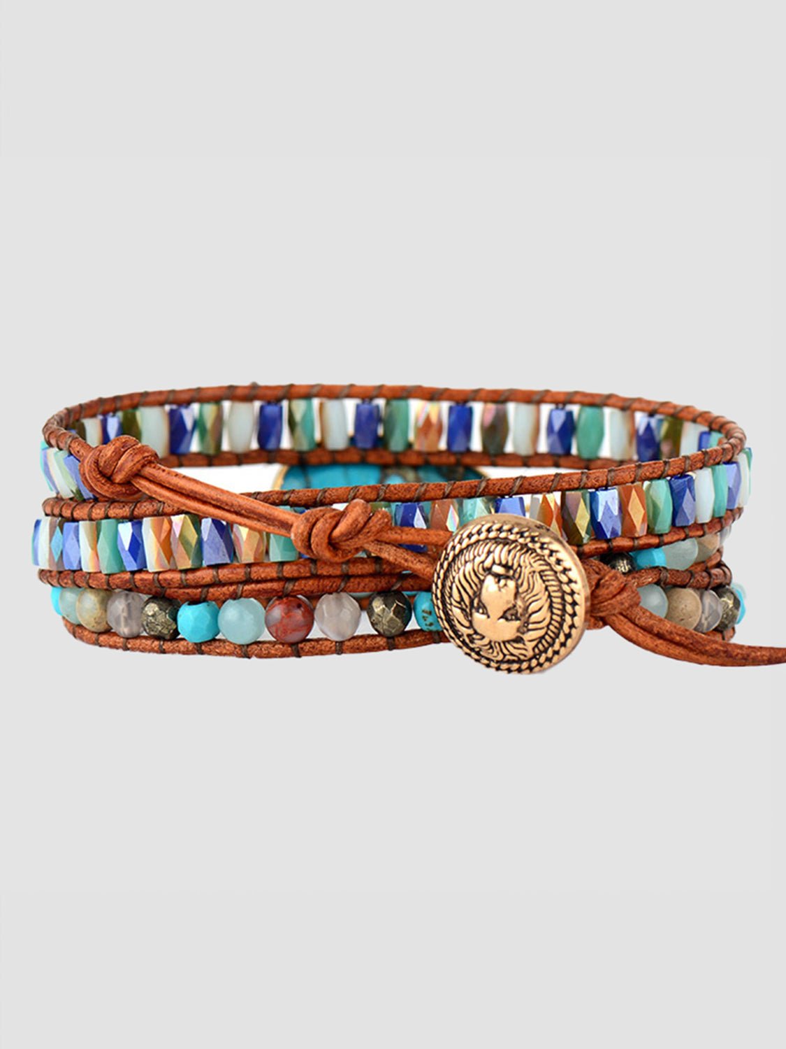Triple - Layer Natural Stone Bracelet - Coolpeacock