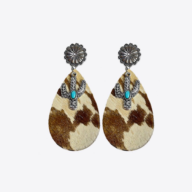 Turquoise Cactus Dangle Earrings - Coolpeacock
