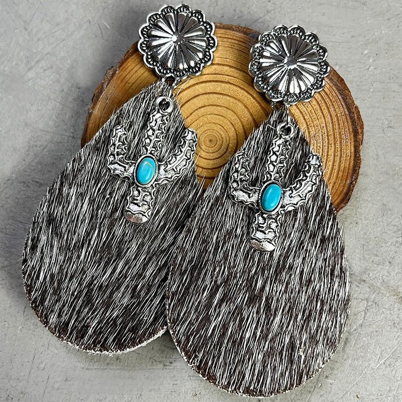 Turquoise Cactus Dangle Earrings - Coolpeacock