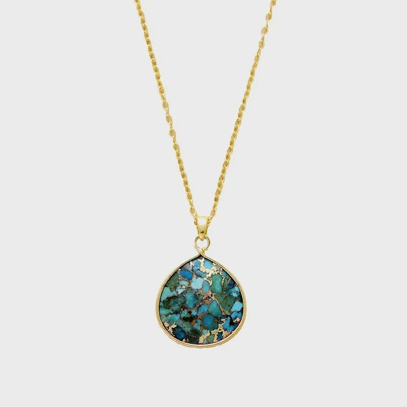 Turquoise Chain Pendant Necklace - Coolpeacock