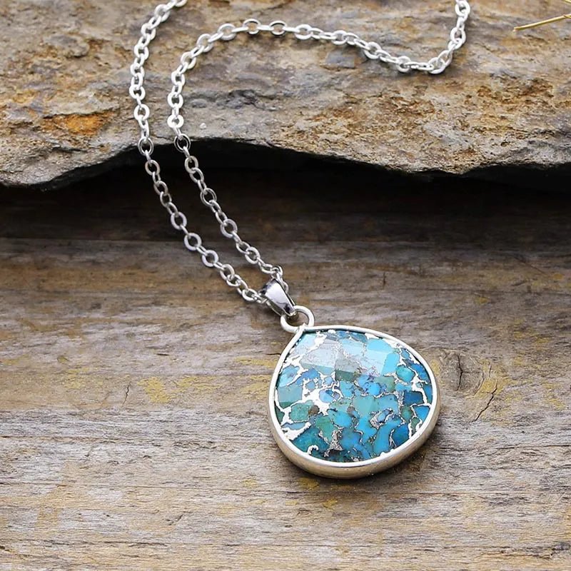 Turquoise Chain Pendant Necklace - Coolpeacock