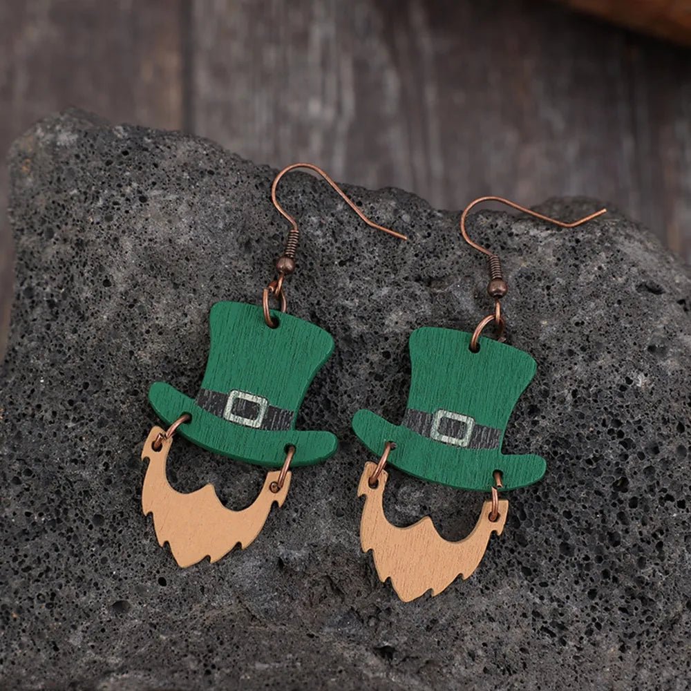 Wooden Hat Shape Dangle Earrings - Coolpeacock