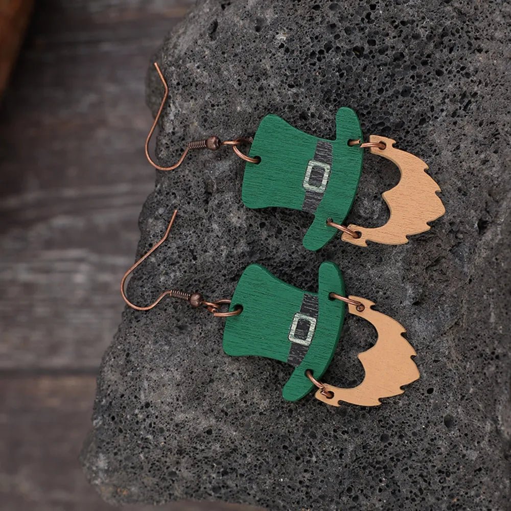 Wooden Hat Shape Dangle Earrings - Coolpeacock